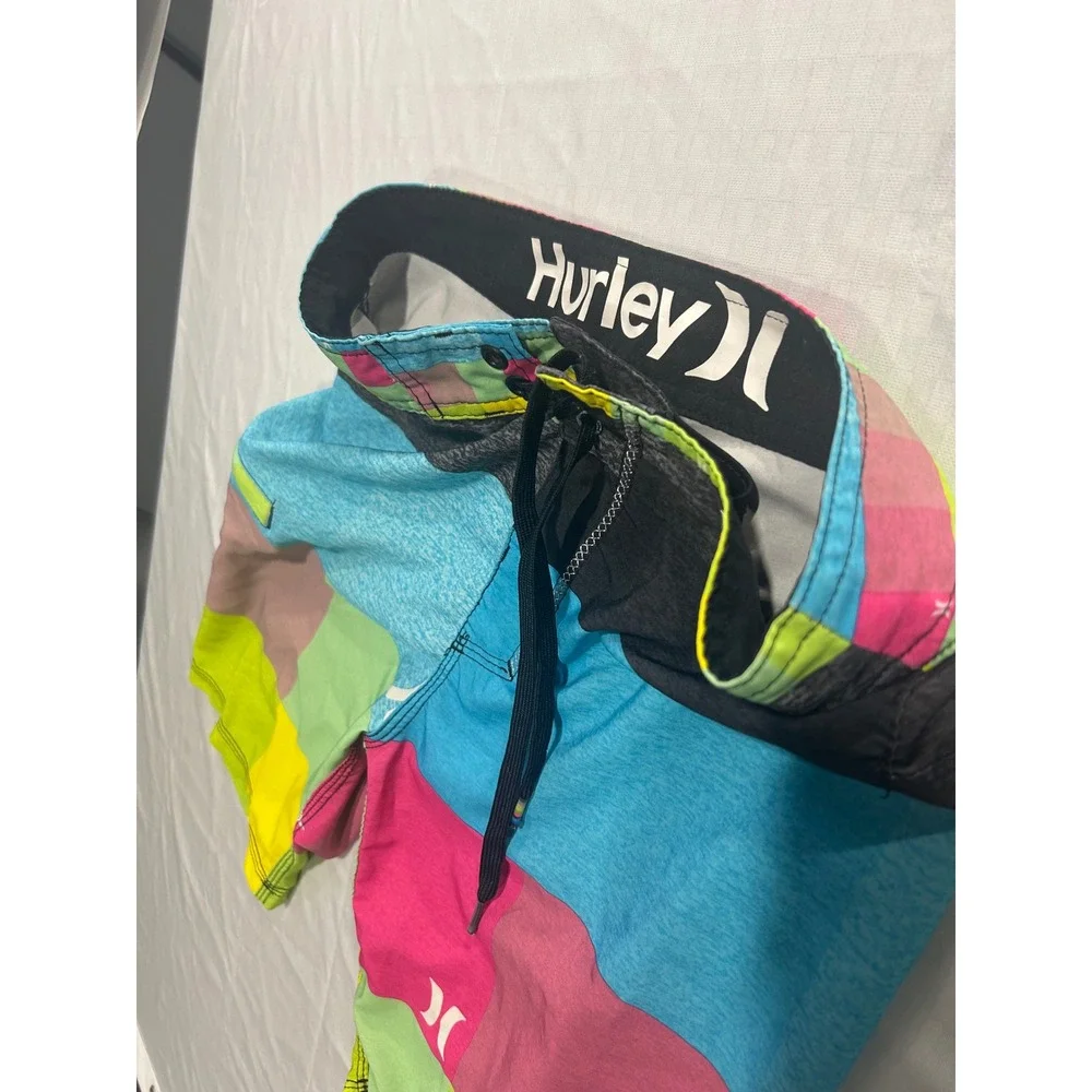 Hurley Mens‎ Patchwork Board Shorts Multi-Color Swim Trunks Size 31